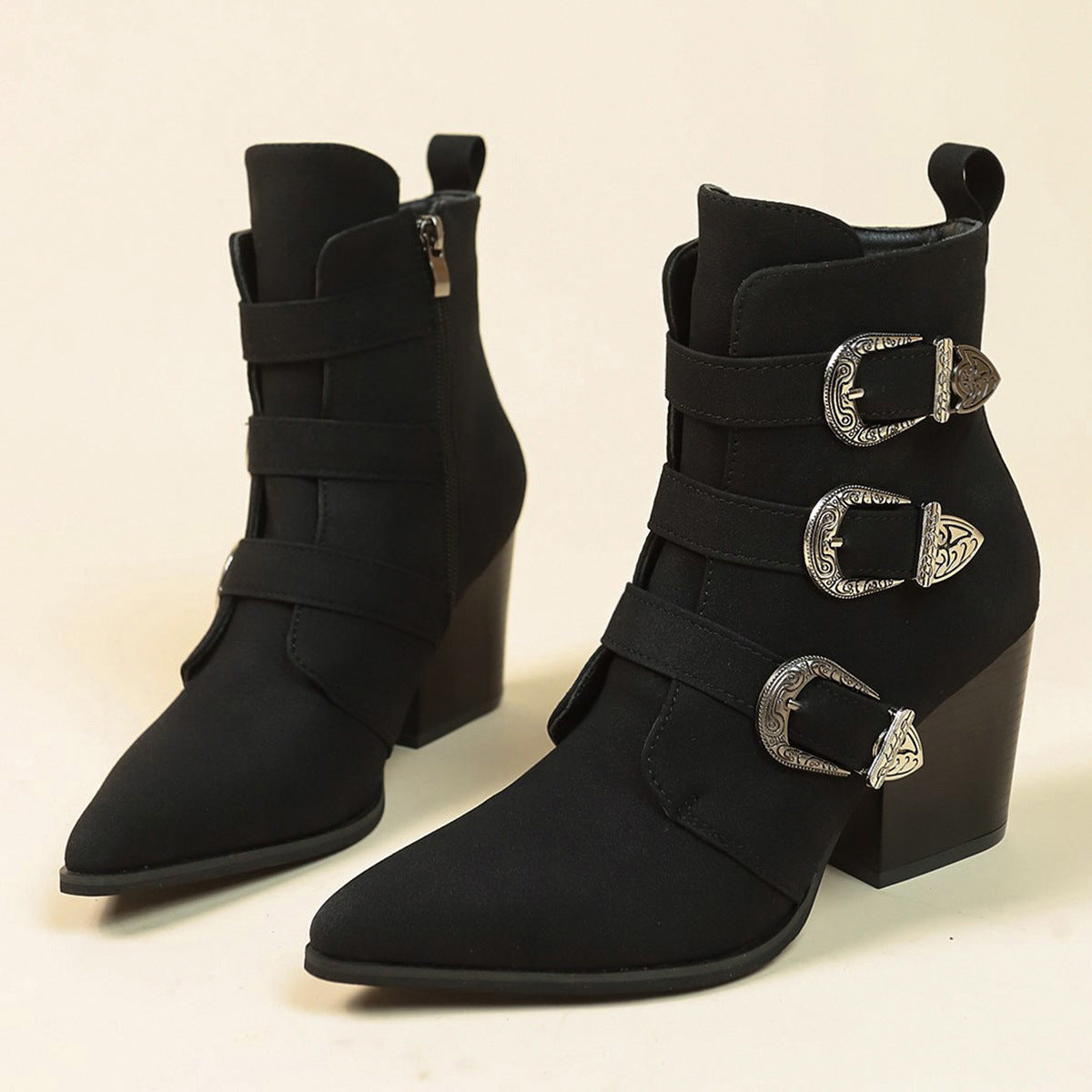Orthopedic Balance Retro Buckle Boots - Chunky Heel Comfort
