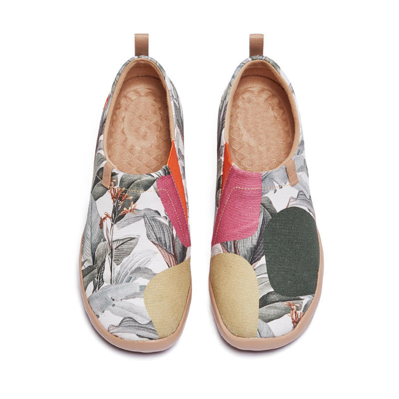 Orthopedic Balance Women’s Boho Printed Slip-On Flats – Lightweight Comfort Casual Shoes