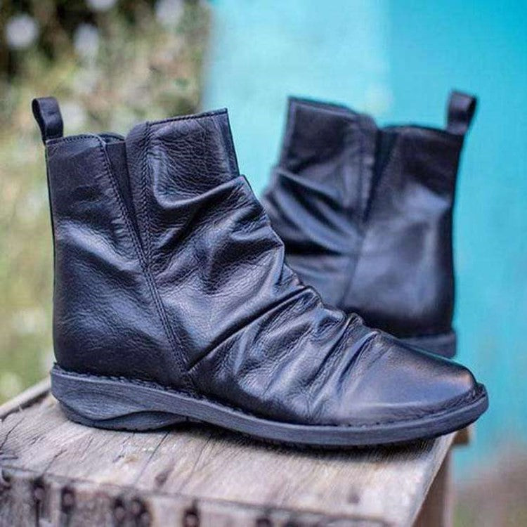 Sanya | Casual Short Ankle Boots with Soft Leather Look