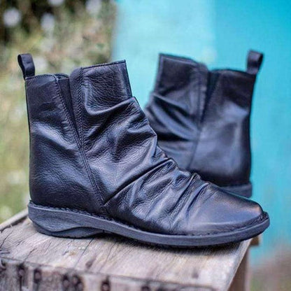 Sanya | Casual Short Ankle Boots with Soft Leather Look