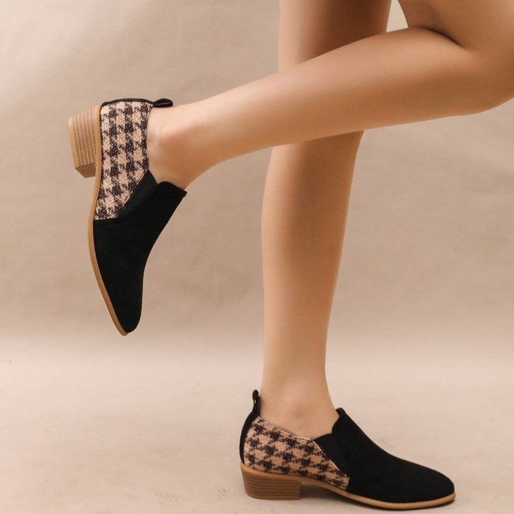 Orthopedic Balance Retro Slip-On Shoes In Block Color 