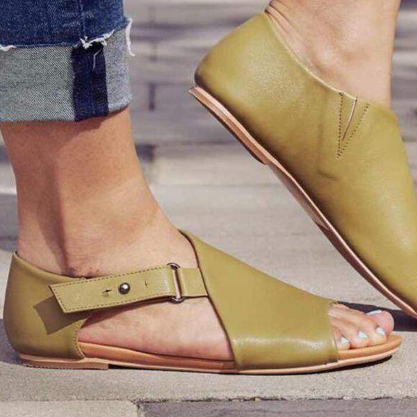 Reese | Women’s Orthopedic Open-Toe Leather Sandals with Adjustable Strap