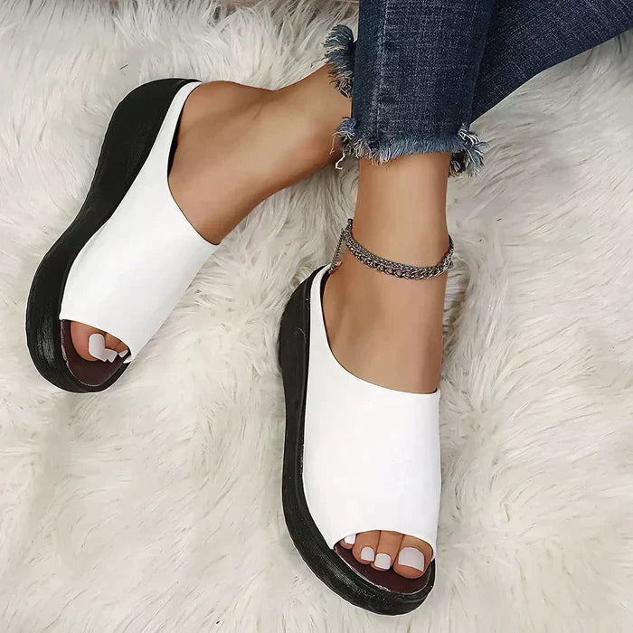Eleanor | Women’s Orthopedic Slip-On Wedge Sandals with Open Toe