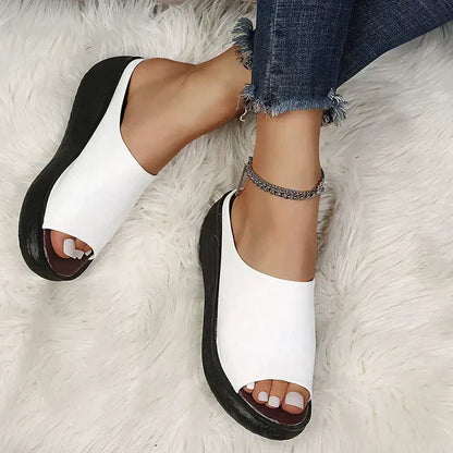 Eleanor | Women’s Orthopedic Slip-On Wedge Sandals with Open Toe