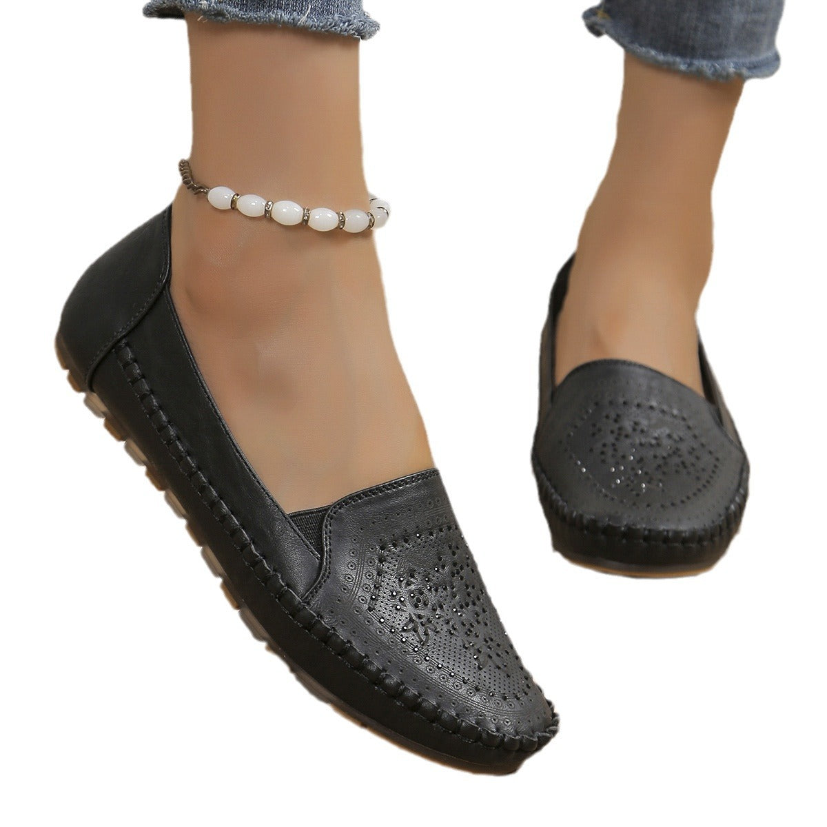 Orthopedic Balance Casual Gommino Handmade Shoes In Solid Color