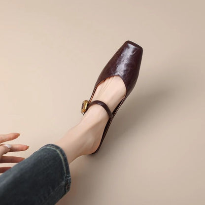 Orthopedic Balance | Square Toe Mary Jane Ballet Flats