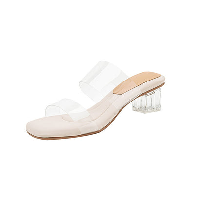 Renata | Women’s Orthopedic Transparent Block Heel Mule Sandals