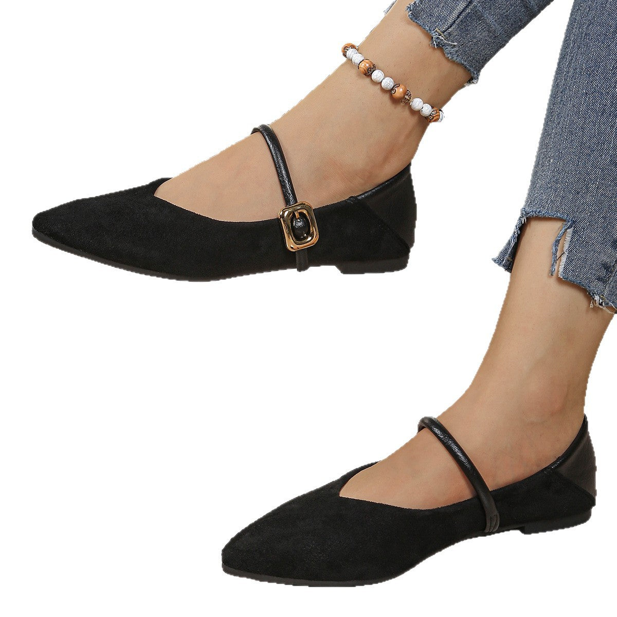 Orthopedic Balance Suede Flats - Wide Fit Comfort Shoes