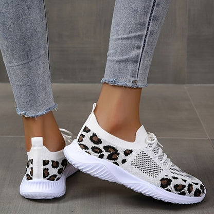 Orthopedic Balance White Leopard Print Sneakers - Unique And Stylish