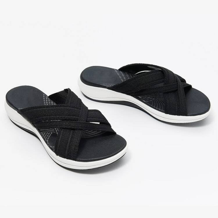 Orthopedic Balance Cross Strap Comfort Sandals – Lightweight Cushioned Everyday Slides
