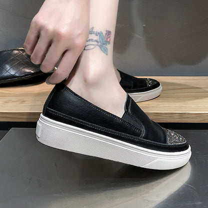 Orthopedic Balance | Platform Slip-On Loafers with Glitter Toe