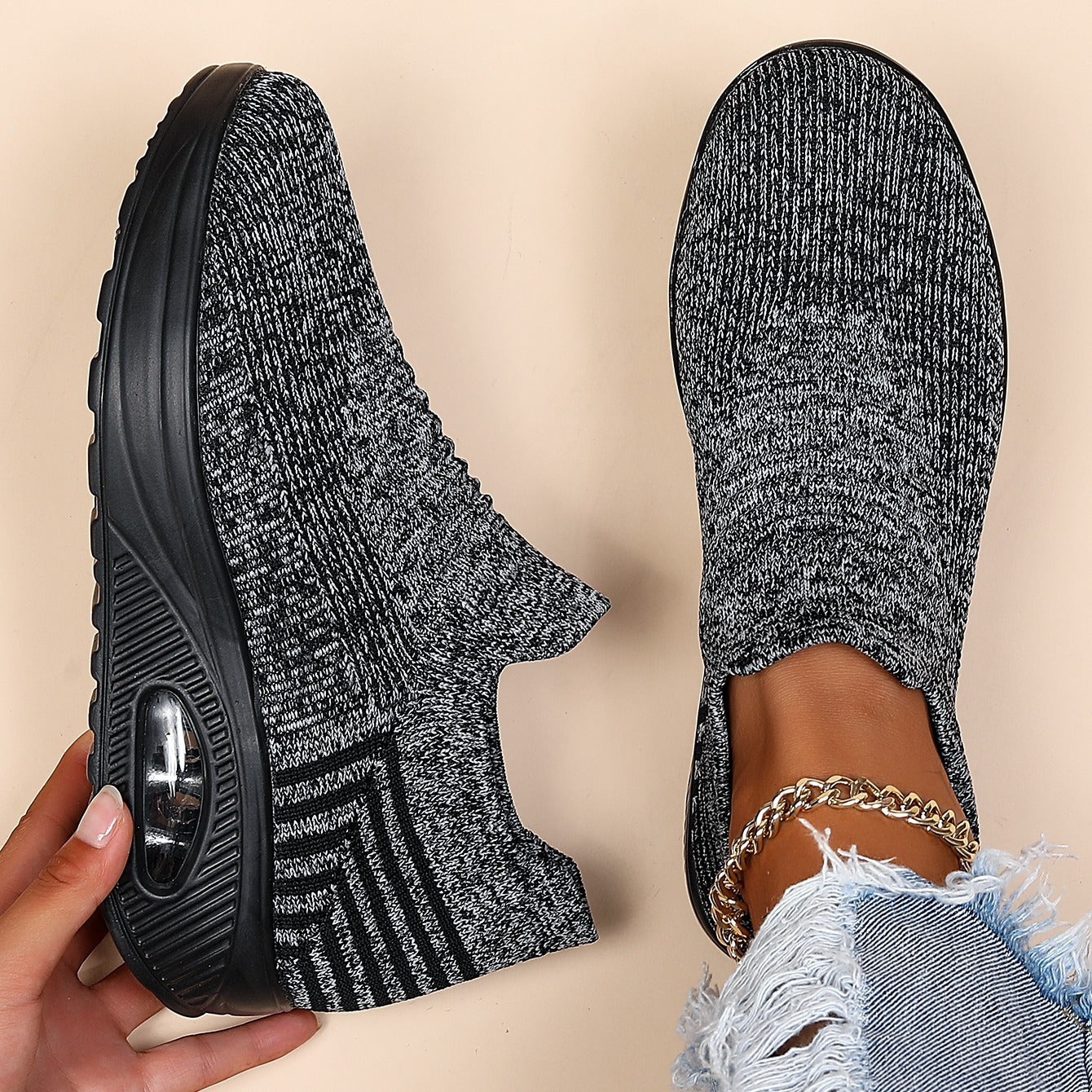 Orthopedic Balance Women’s Slip-On Sneakers – Lightweight Breathable Walking Shoes