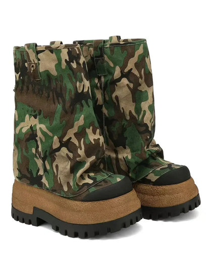 Fjorra | Plush Faux-Fur Winter Slouch Boots with Rugged Outsoles