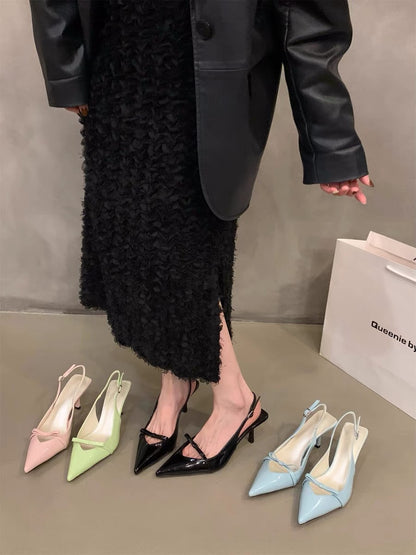 Orthopedic Balance | Pointed Toe Slingback Kitten Heel Sandals