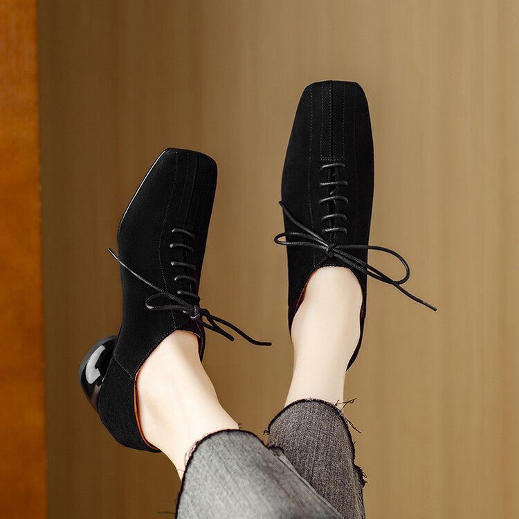 Orthopedic Balance Chunky Sheepskin Pumps - Retro Style