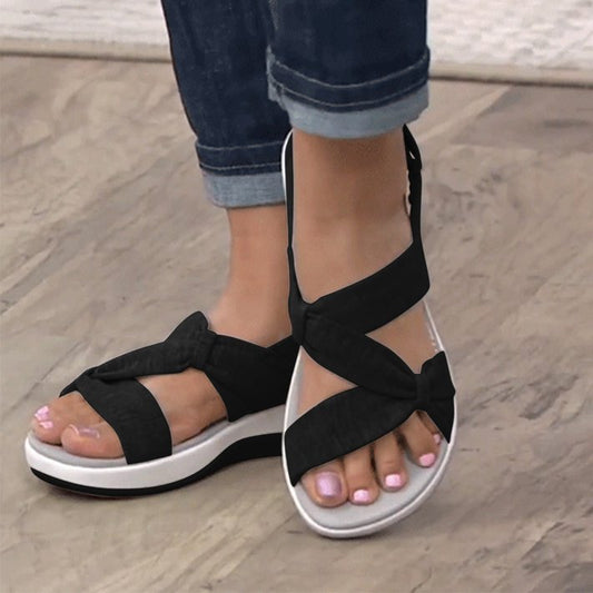 Charlotte | Knotted Strap Wedge Sandals – Lightweight Everyday Comfort
