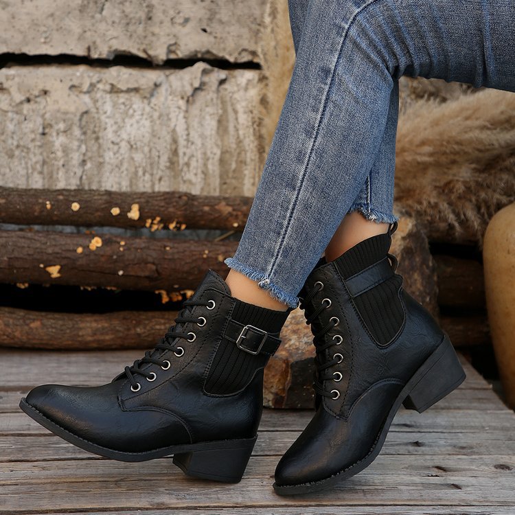 Orthopedic Balance Wedge Ankle Boots - Lace Up Comfort