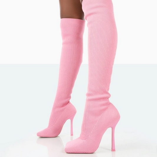 Monday | Stretch Knit Over-the-Knee Orthopedic Heel Boots