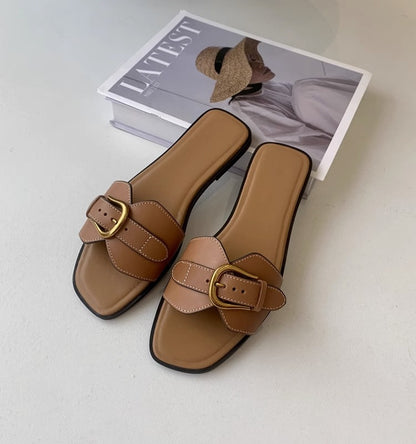 Solene | Women’s Orthopedic Buckle Strap Slide Sandals