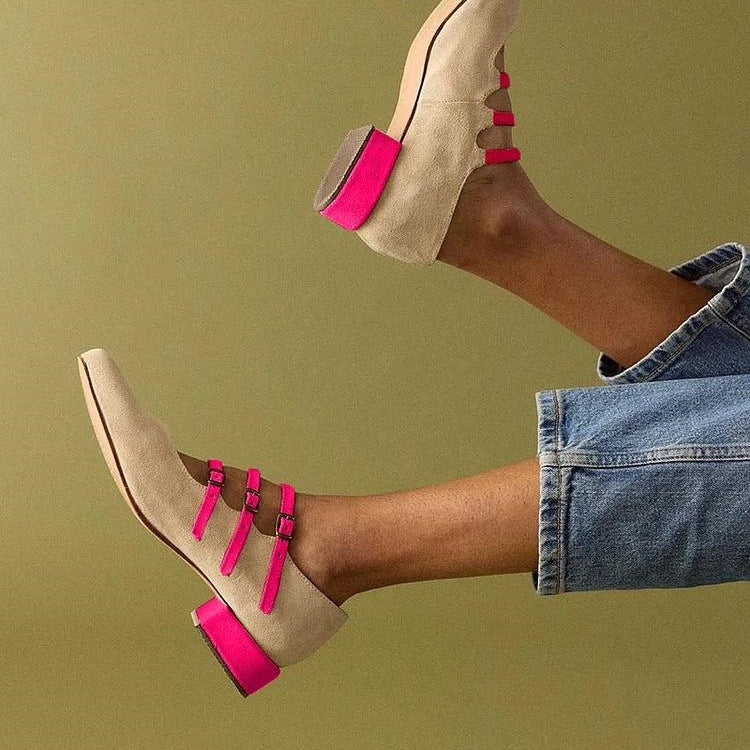 Orthopedic Balance Women's Low Heel Shoes - Triple Strap