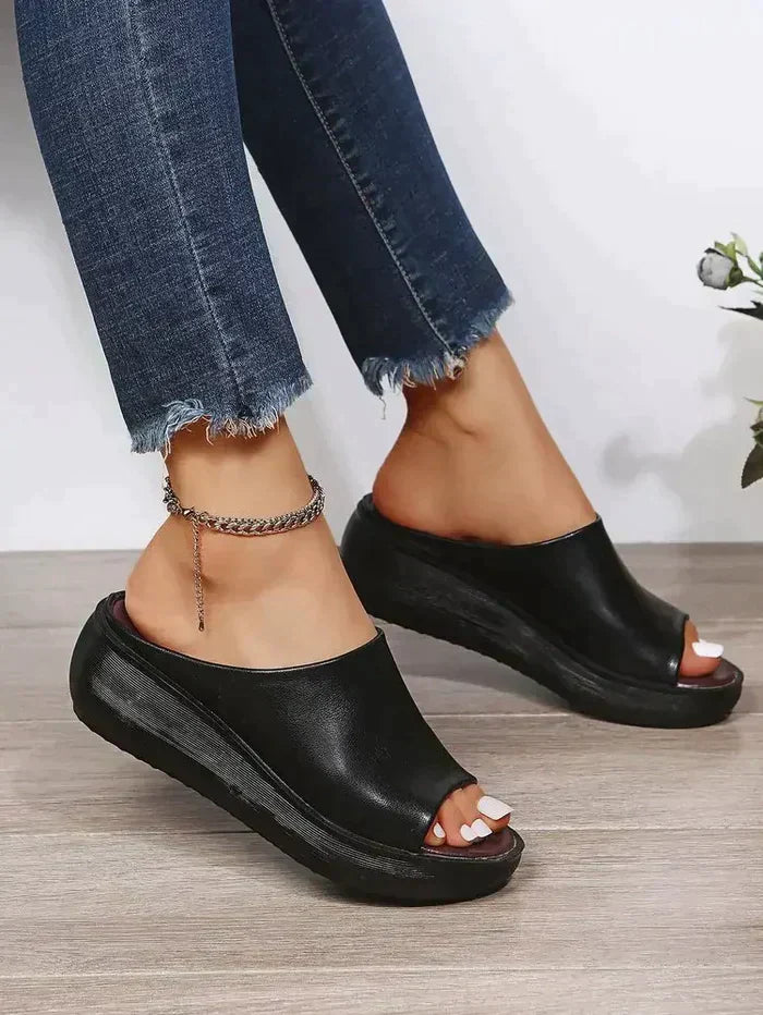 Eleanor | Women’s Orthopedic Slip-On Wedge Sandals with Open Toe