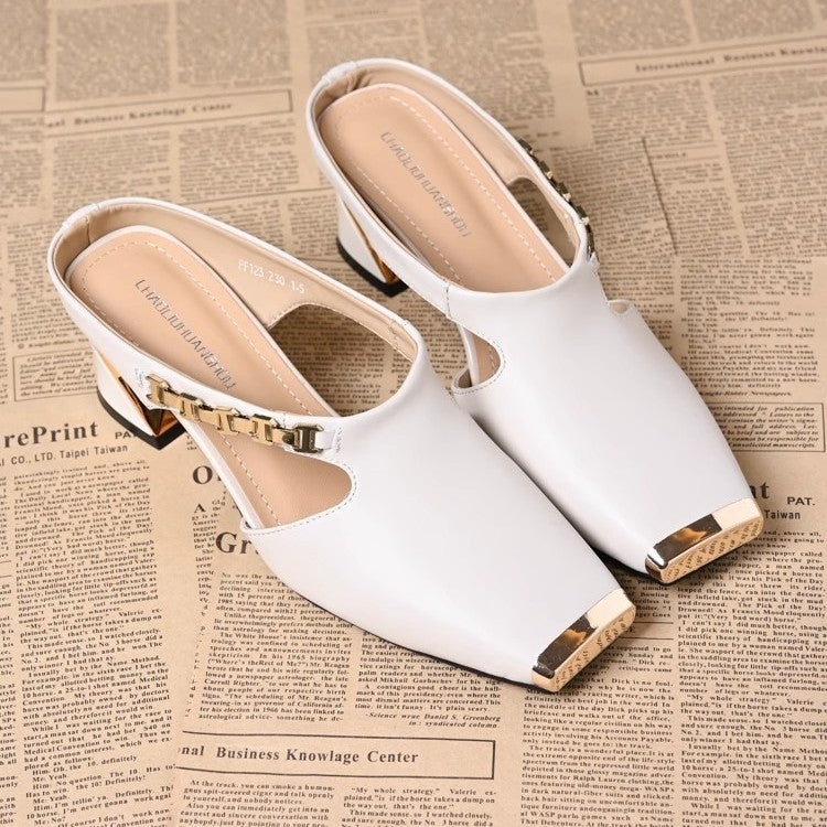 Orthopedic Balance | Square Toe Cutout Mule Heels
