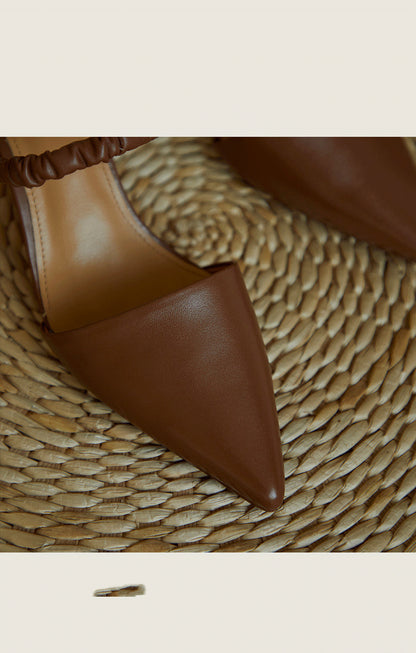 Amabel | Women’s Orthopedic Pointed Toe Elastic Strap Mule Pumps