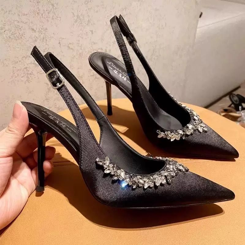 Orthopedic Balance Black High Heels - Elegant Thin Heel