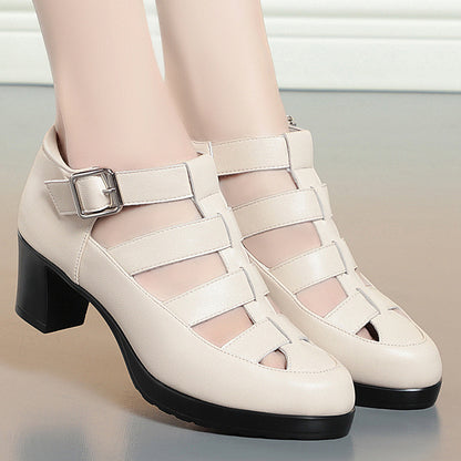 Lumielle | Women’s Orthopedic Cutout Block Heel Mary Jane Shoes