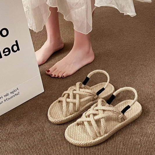Orthopedic Balance Handmade Braided Strappy Flat Sandals
