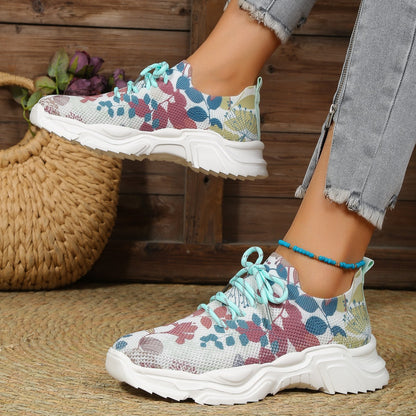 Orthopedic Balance Women’s Tie-Dye Knit Sneakers – Lightweight Breathable Comfort Shoes