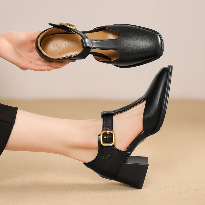 Orthopedic Balance Square Toe Sandals - T-Buckle Comfort