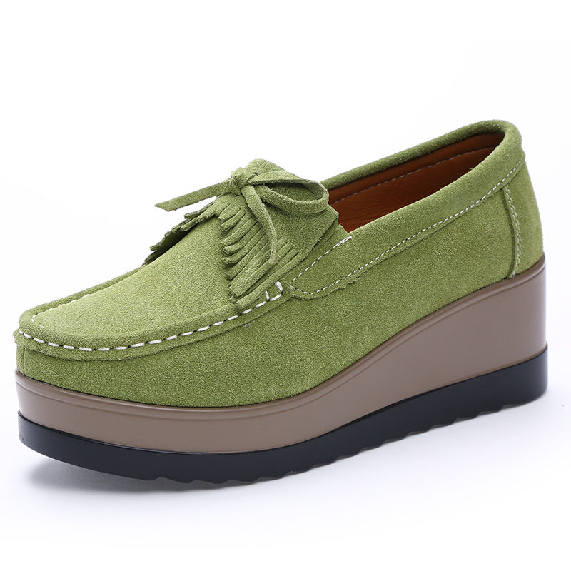Orthopedic Balance Shoes With Fringe Bow Design - Comfort And Elegance