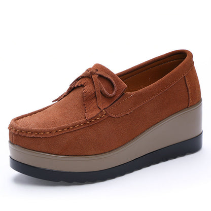 Orthopedic Balance Shoes With Fringe Bow Design - Comfort And Elegance