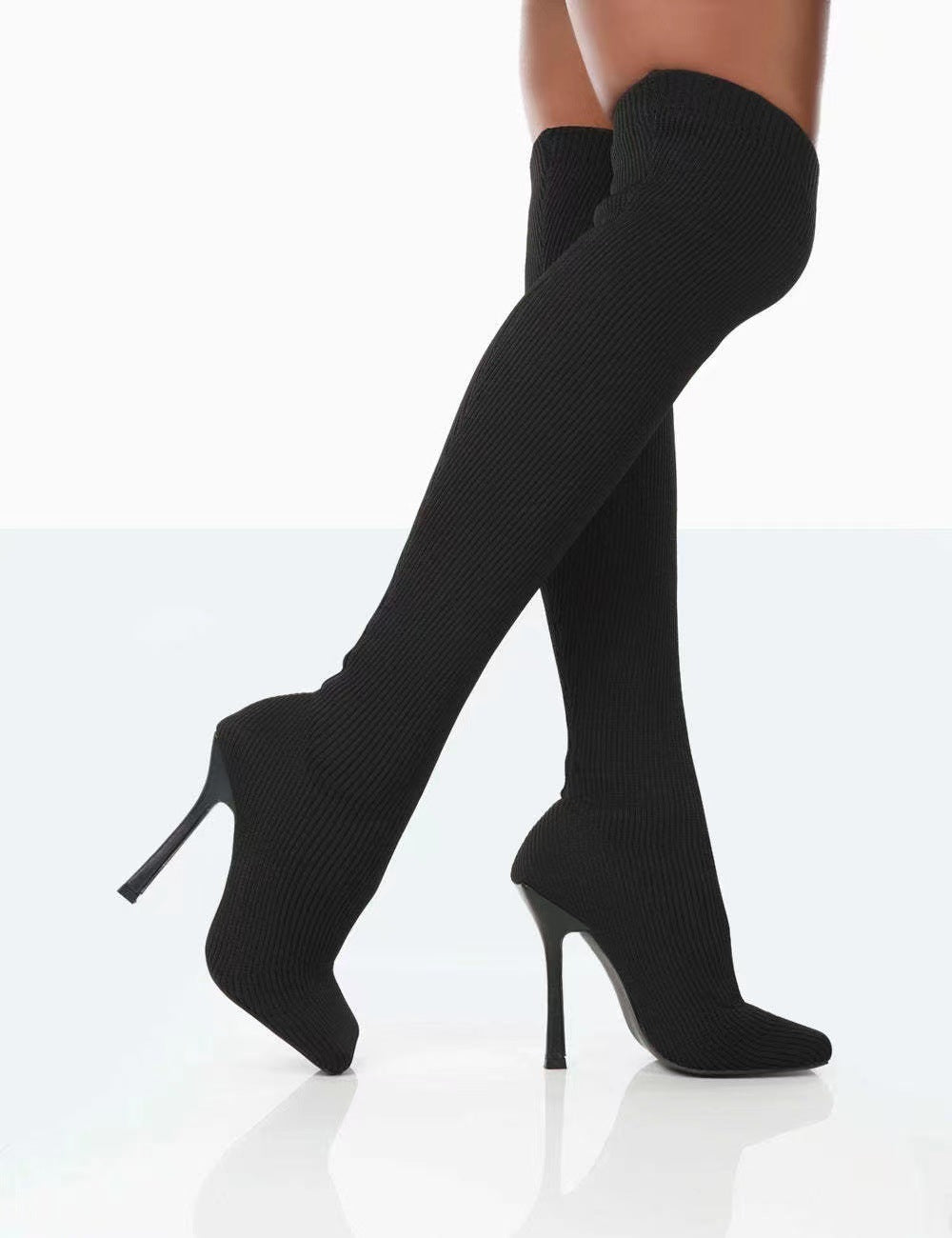 Monday | Stretch Knit Over-the-Knee Orthopedic Heel Boots