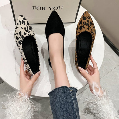 Orthopedic Balance Leopard Flats - Pointed Toe Comfort