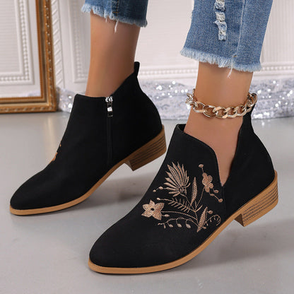 Orthopedic Balance Printed Short Boots - Pointed Toe Comfort