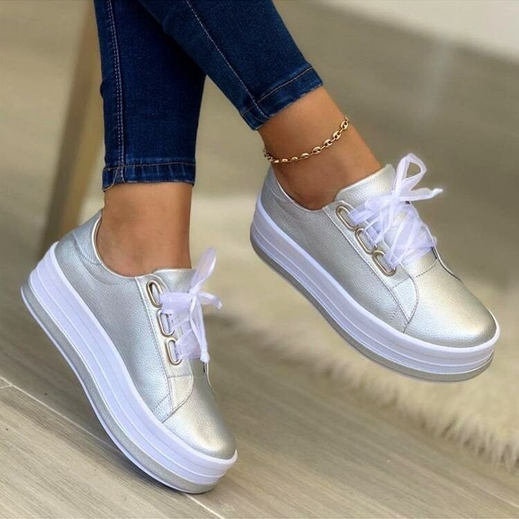 Orthopedic Balance Flat Sneakers With Ribbon - Unique Style And Comfort