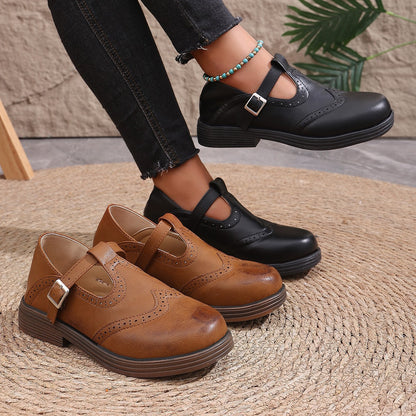 Orthopedic Balance Classic Mary Jane Loafers – Vintage Buckle Comfort Shoes