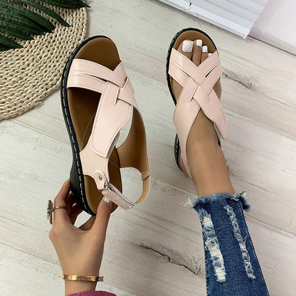 Orthopedic Balance Braided Cross-Strap Sandals