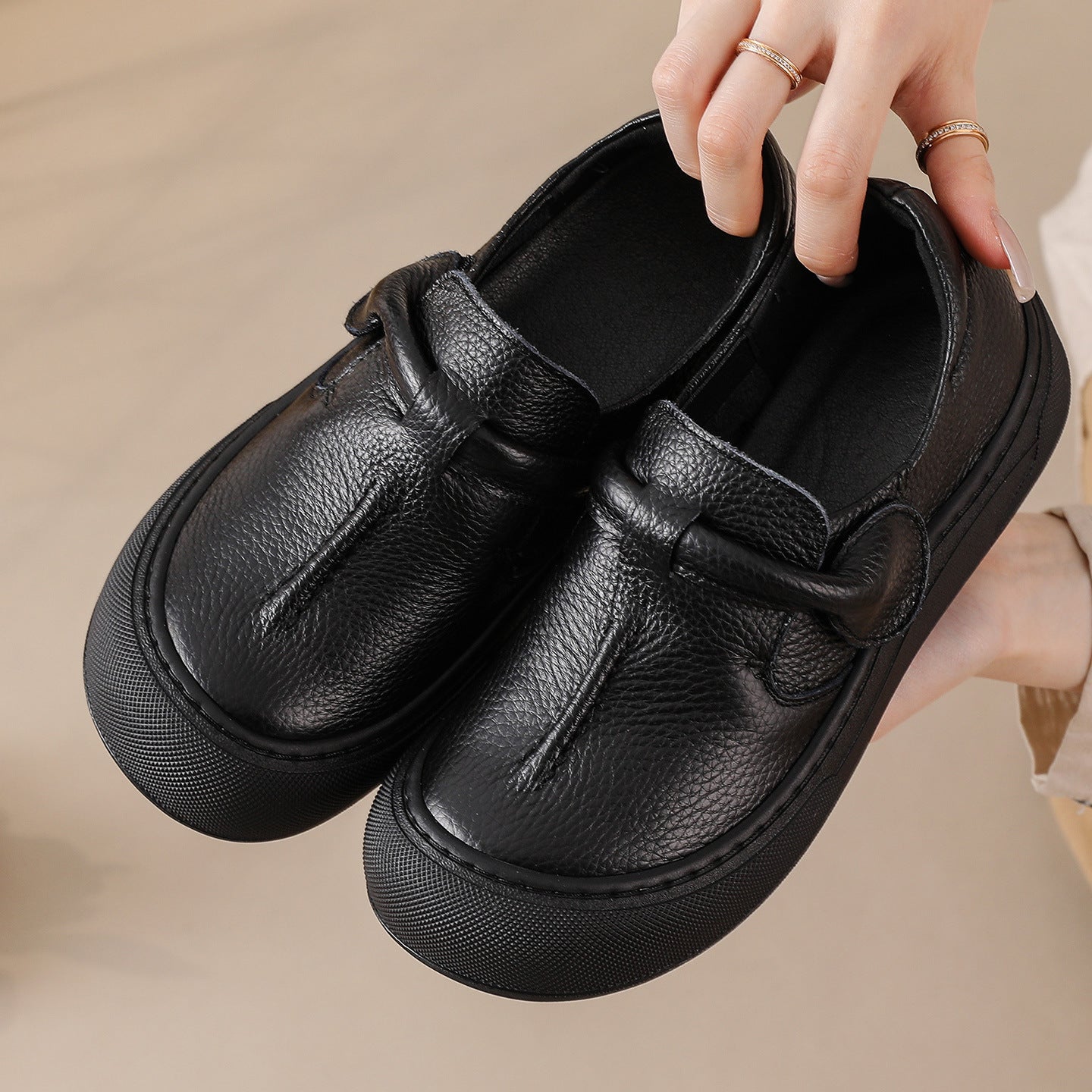 Orthopedic Balance Soft Leather Mother'S Shoes - Unique Vintage Comfort