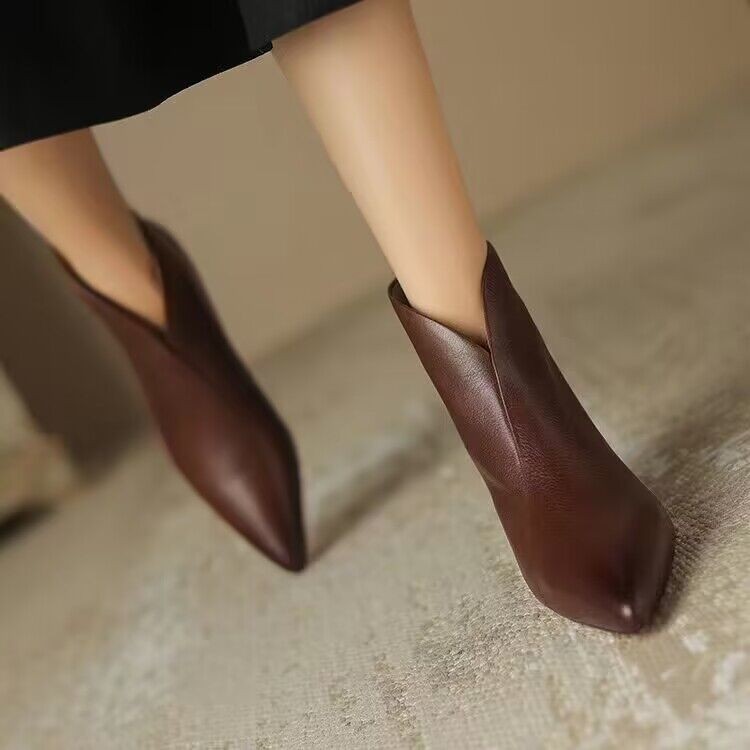 Orthopedic Balance Chic French-Style Kitten Heel Ankle Boots