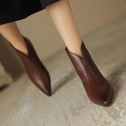 Orthopedic Balance Chic French-Style Kitten Heel Ankle Boots