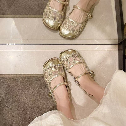 Orthopedic Balance | Floral Lace Mary Jane Ballet Flats