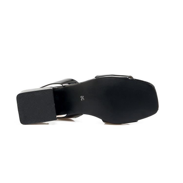 Orthopedic Balance Patent Leather Mid-Heel Shoes With Buckle