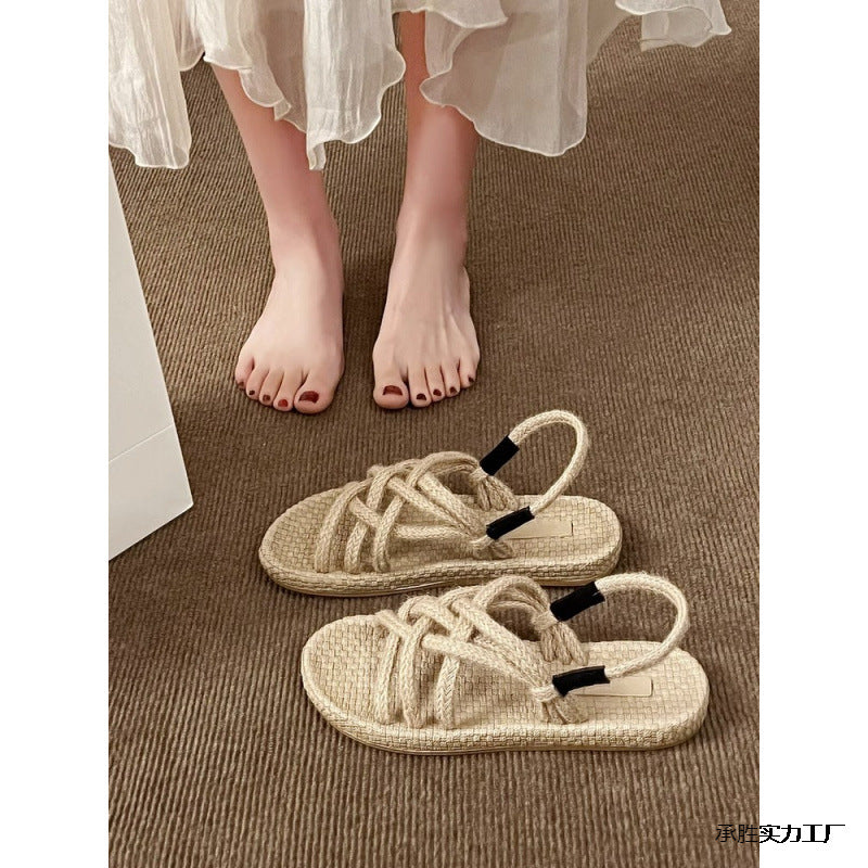 Orthopedic Balance Handmade Braided Strappy Flat Sandals