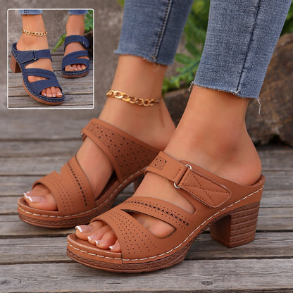Orthopedic Balance Unique Square-Heeled Sandals For A Stylish Summer