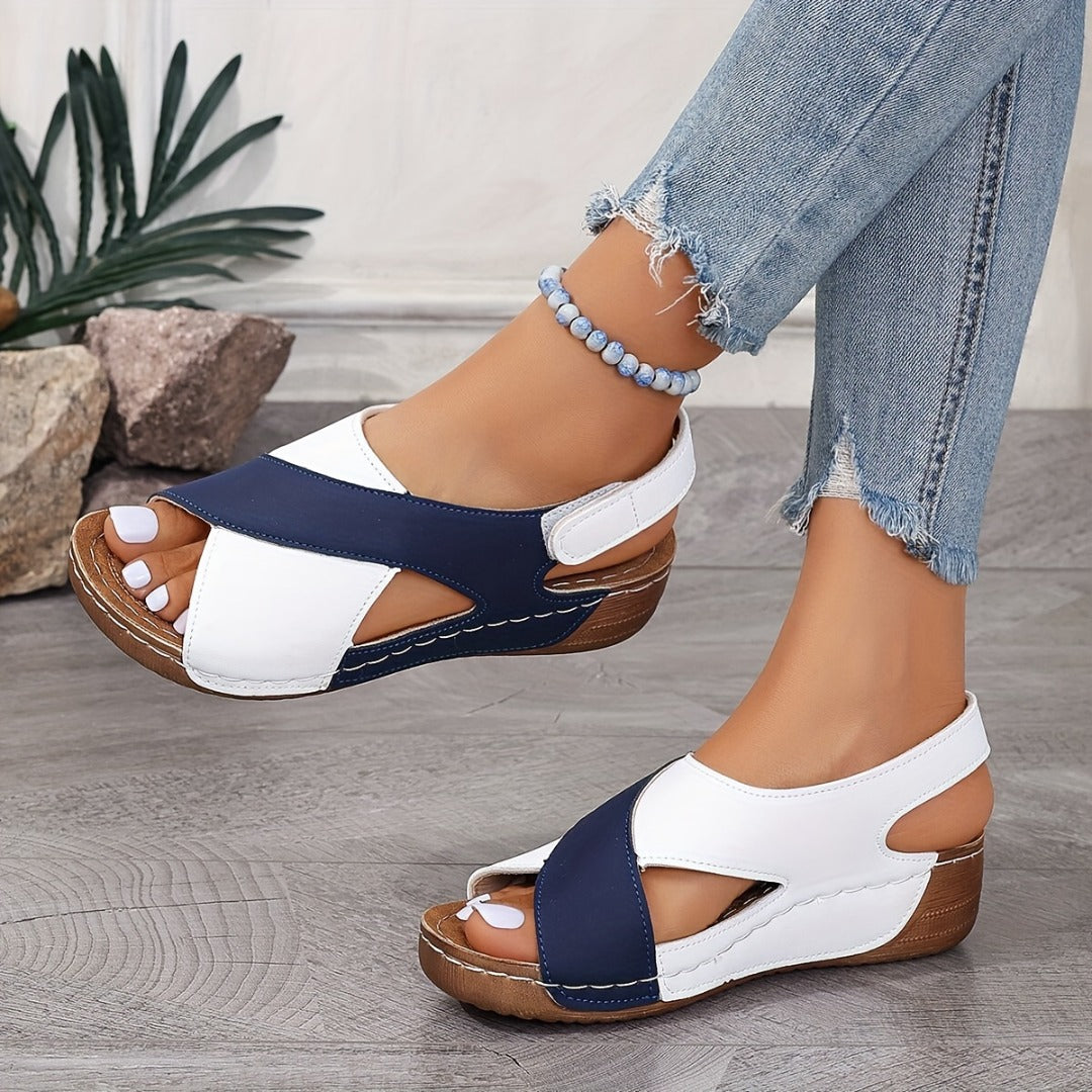 Francesca | Women’s Color Block Open-Toe Slingback Sandals