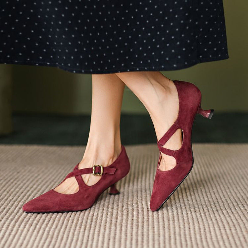 Orthopedic Balance Elegant Mary Jane Shoes With Mid-Heeled Heels 