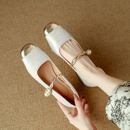 Orthopedic Balance | Square Toe Mary Jane Low Heel Flats